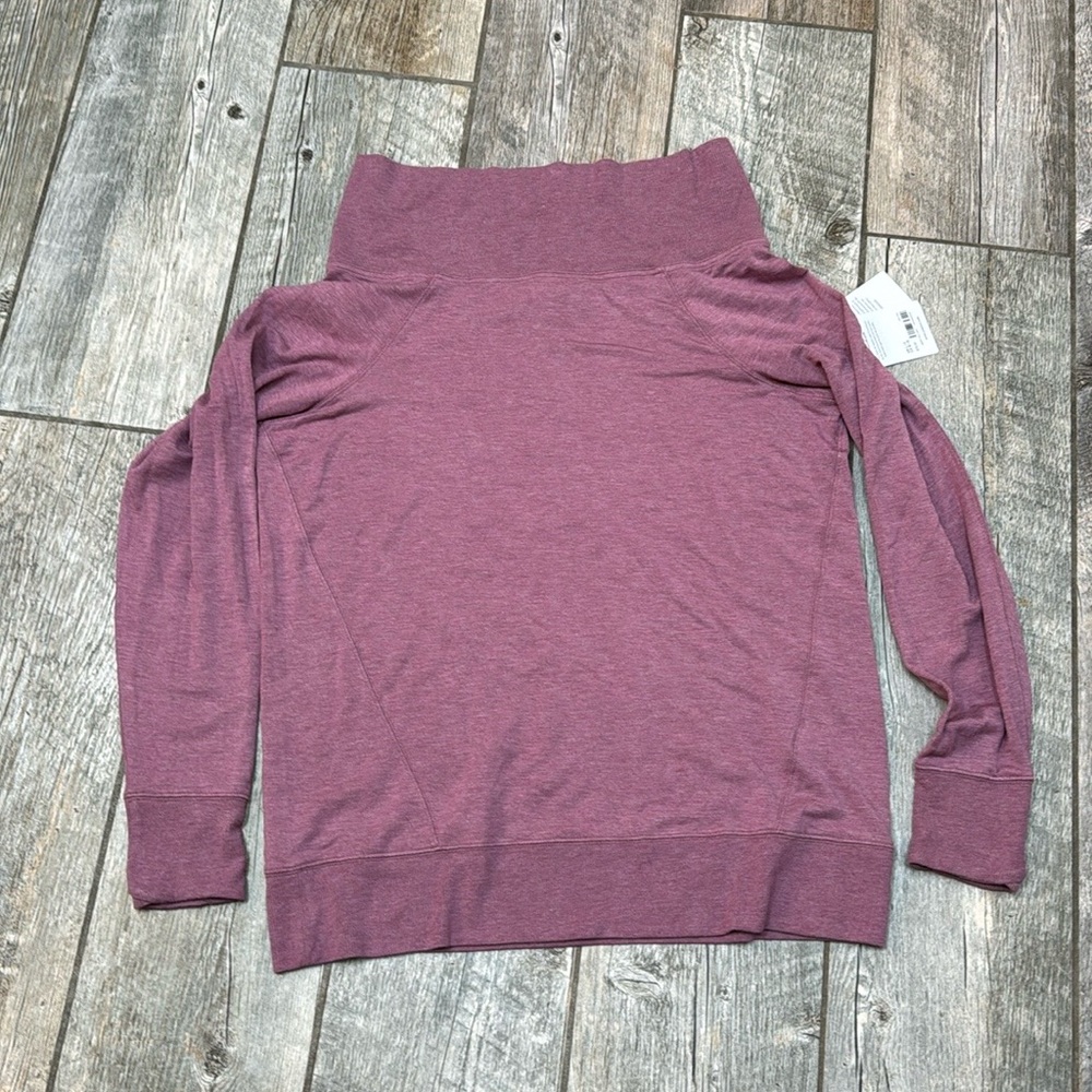 Athleta Studio Barre II Sweatshirt Sugarplum Heather L